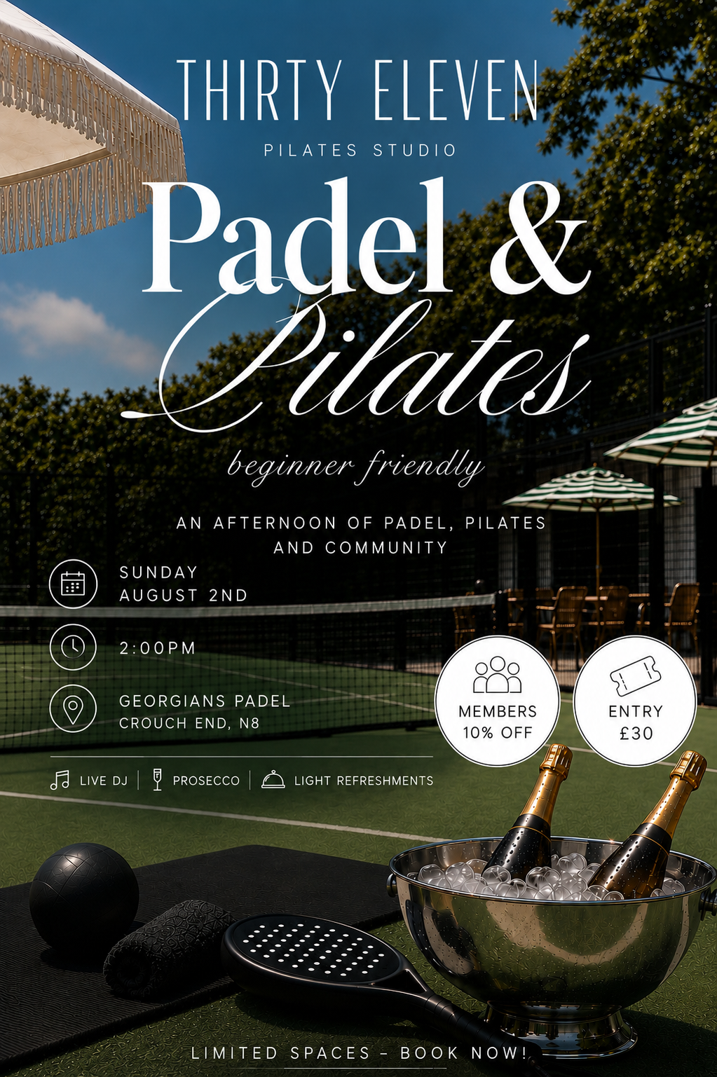 Padel & Pilates event poster